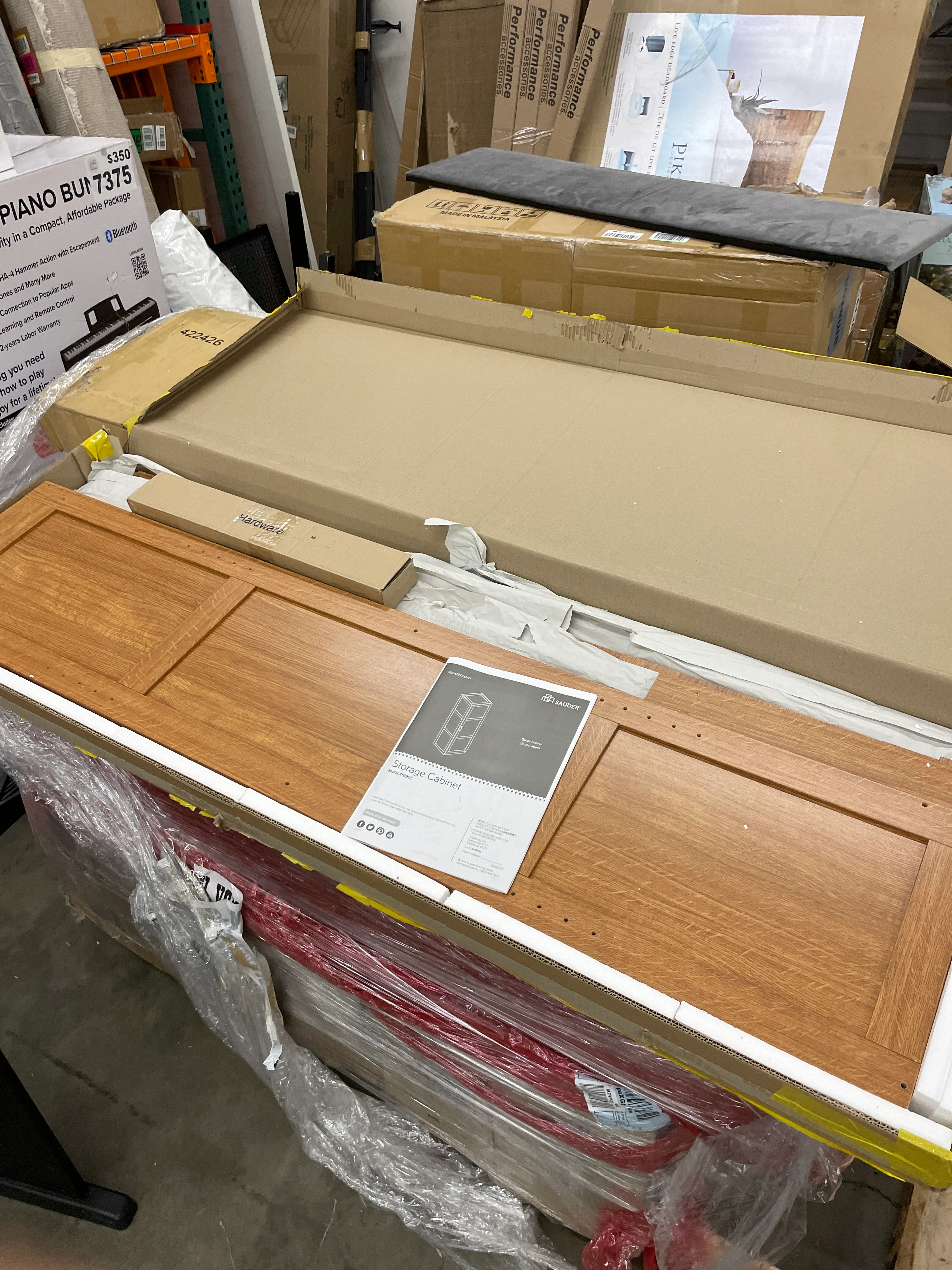 NEW - Sauder Miscellaneous Storage Storage Cabinet/ Pantry cabinets, Highland Oak finish - Retail $88 - Image 3