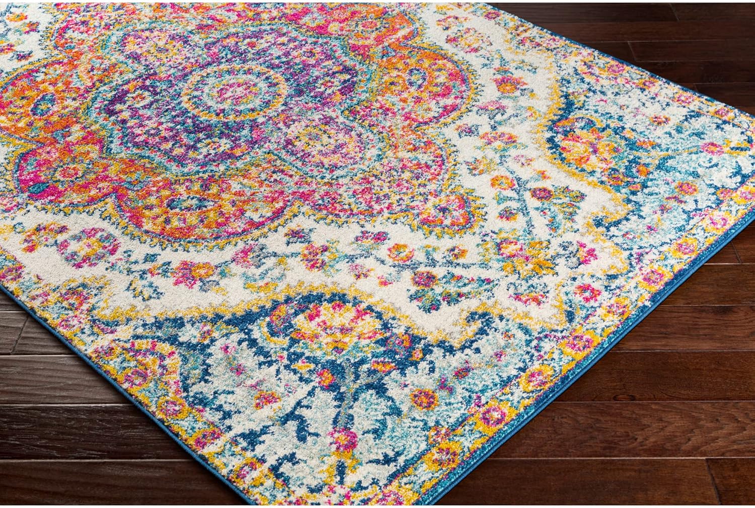 NEW - Livabliss Romaine Vintage Medallion Area Rug, 5'3" x 7'6", Orange - Retail $64 - Image 2