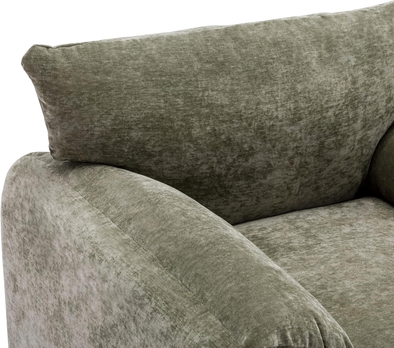 NEW - Miscoos Chenille Oversized Armchair - Modern Accent Chair & Single Sofa Lounge, 34'' Wide, Comfortable Seating for Living Room & Bedroom, Green - Retail $290 - Image 3