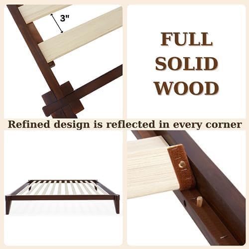 Chalipa Basic Bed Frame Without headboard - Walnut - Twin - Image 4