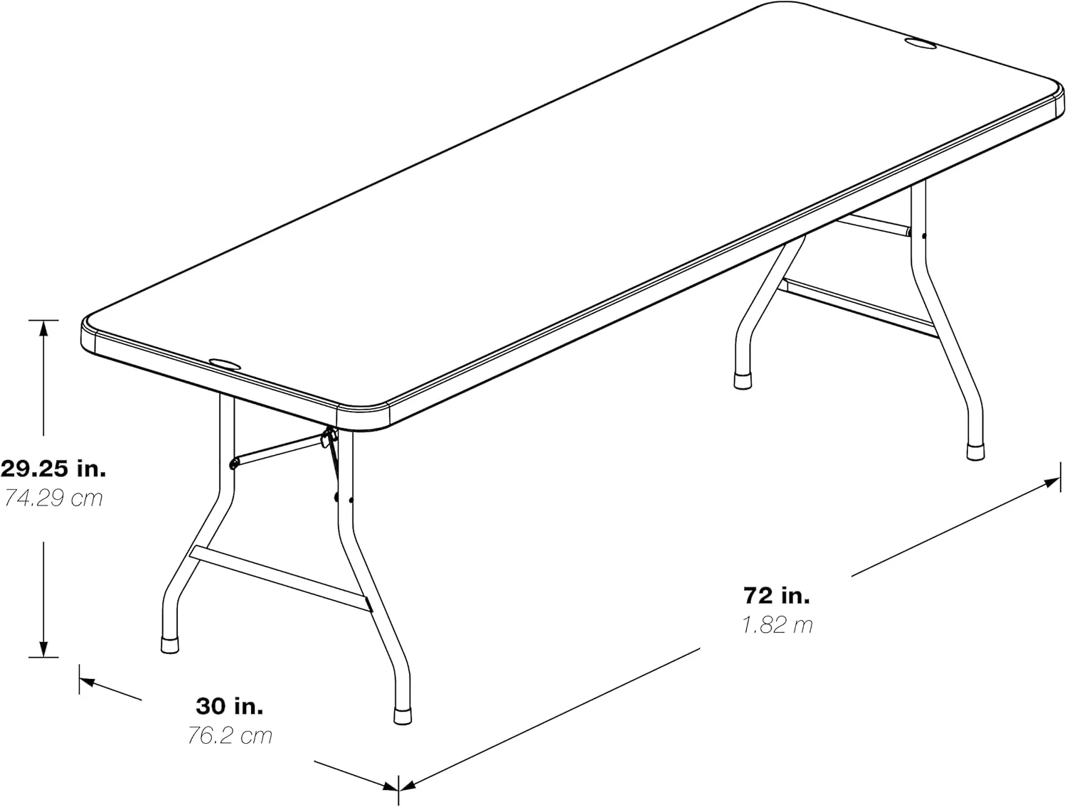 Office Star Resin Multipurpose Rectangle Folding Table for Indoor or Outdoor Use, 6 Feet Light Gray - Retail $181 - Image 3