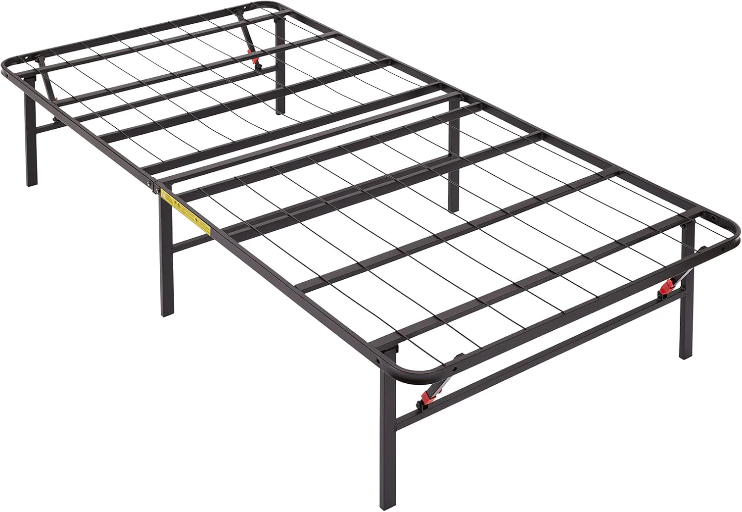NEW - Amazon Basics Foldable Metal Platform Bed Frame with Tool Free Setup, 14 Inches High, Sturdy Steel Frame, No Box Spring Needed, Twin XL, Black - Retail $102
