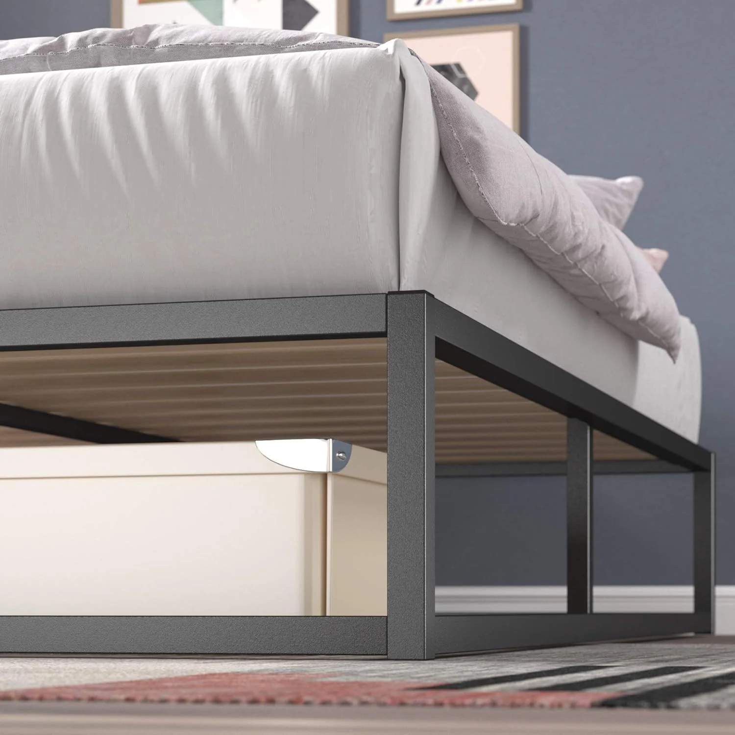 ZINUS FULL Joseph Metal Platforma Bed Frame, Mattress Foundation, Wood Slat Support, No Box Spring Needed, Sturdy Steel Structure, Full - Image 3