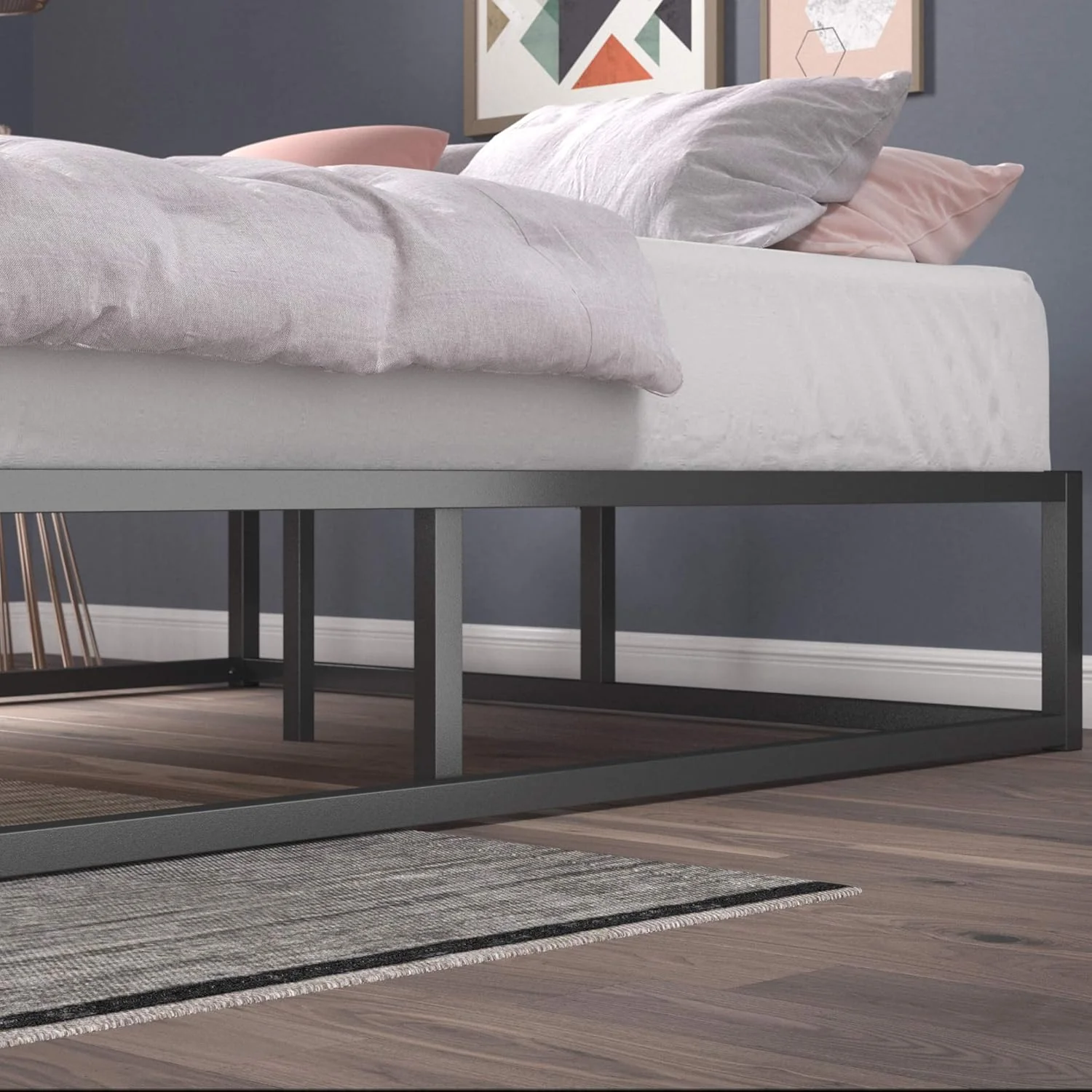 ZINUS FULL Joseph Metal Platforma Bed Frame, Mattress Foundation, Wood Slat Support, No Box Spring Needed, Sturdy Steel Structure, Full - Image 4
