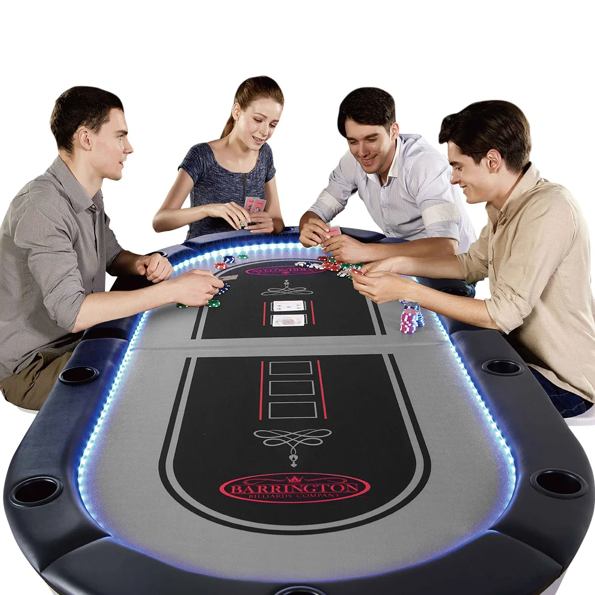 NEW - Barrington 10-player Poker Table with LED Lights - Retail $329 - Image 2