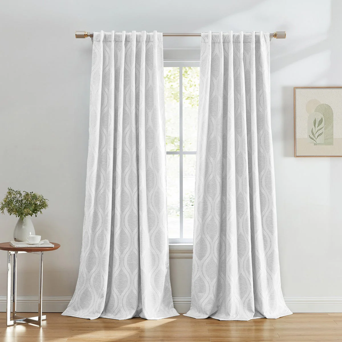Silk Home Mitchell Blackout Curtains - WHITE