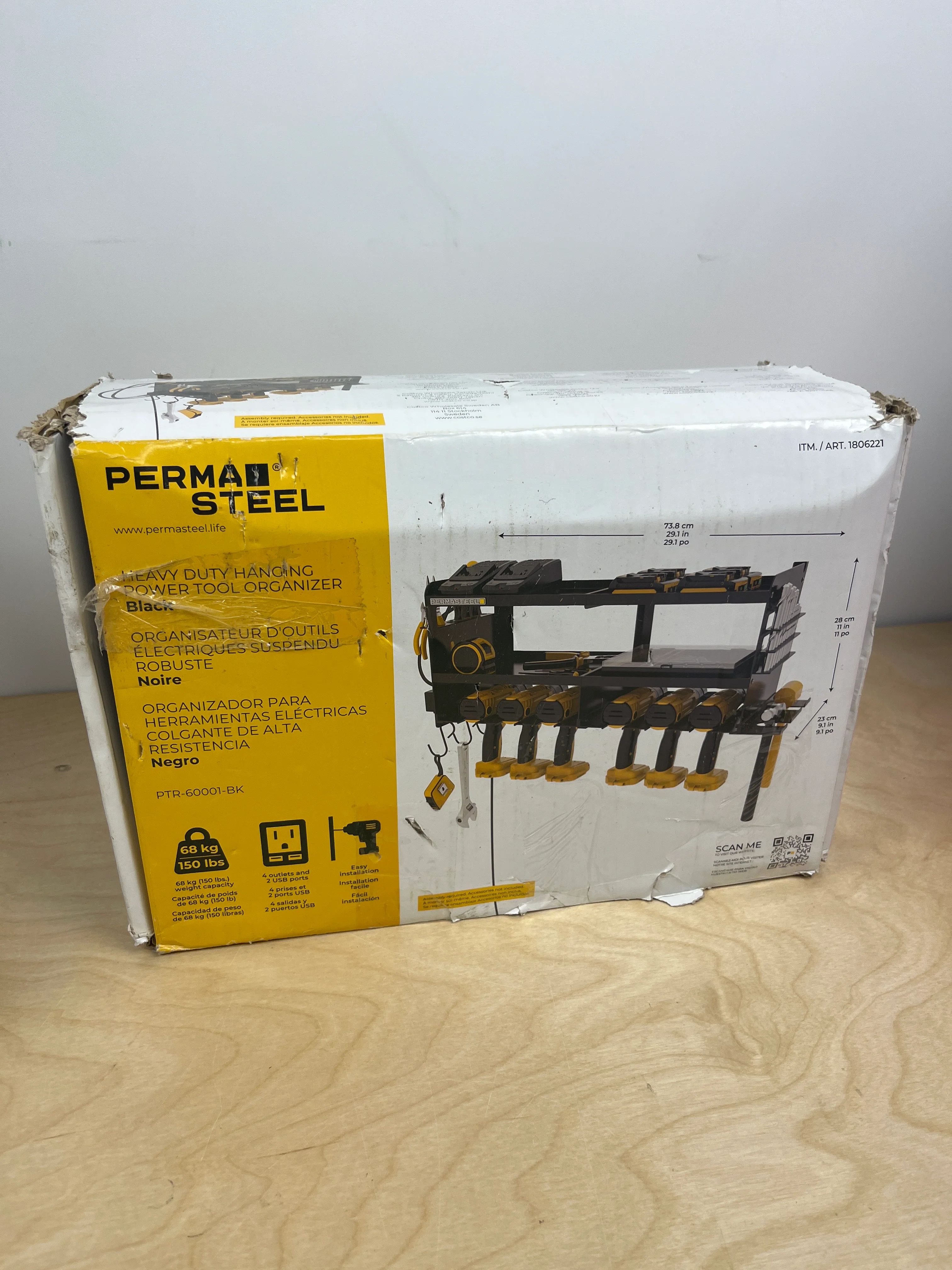 Permasteel Power Tool Organizer With Power Strip - Image 2