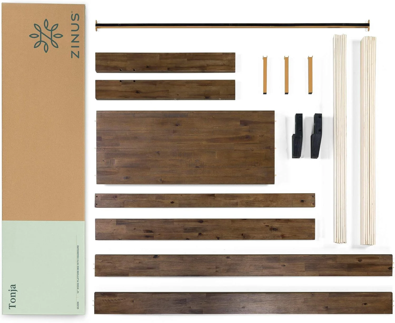 ZINUS Tonja Wood Platform Bed Frame with Headboard, Mattress Foundation with Wood Slat Support, No Box Spring Needed, Easy Assembly, Queen - Image 7