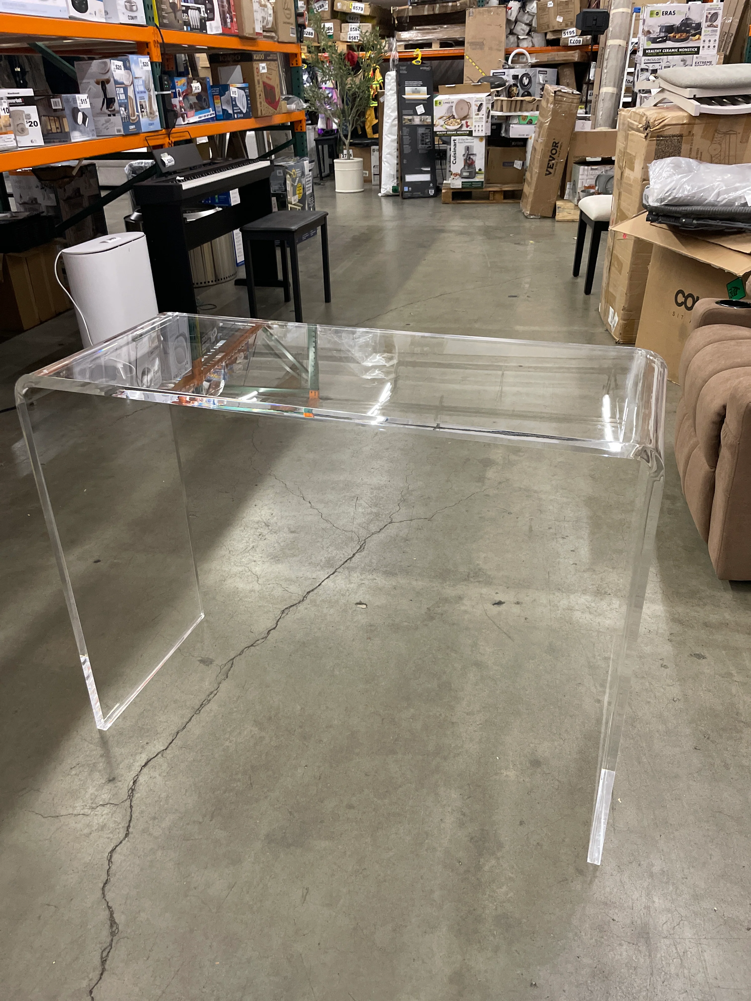 NEW - VEVOR Acrylic Console Table, Clear Acrylic End Table, Transparent Acrylic Side Table 38.2x15x29.3 inch, for Foyer, Living Room, Dining Room - Retail $294 - Image 5