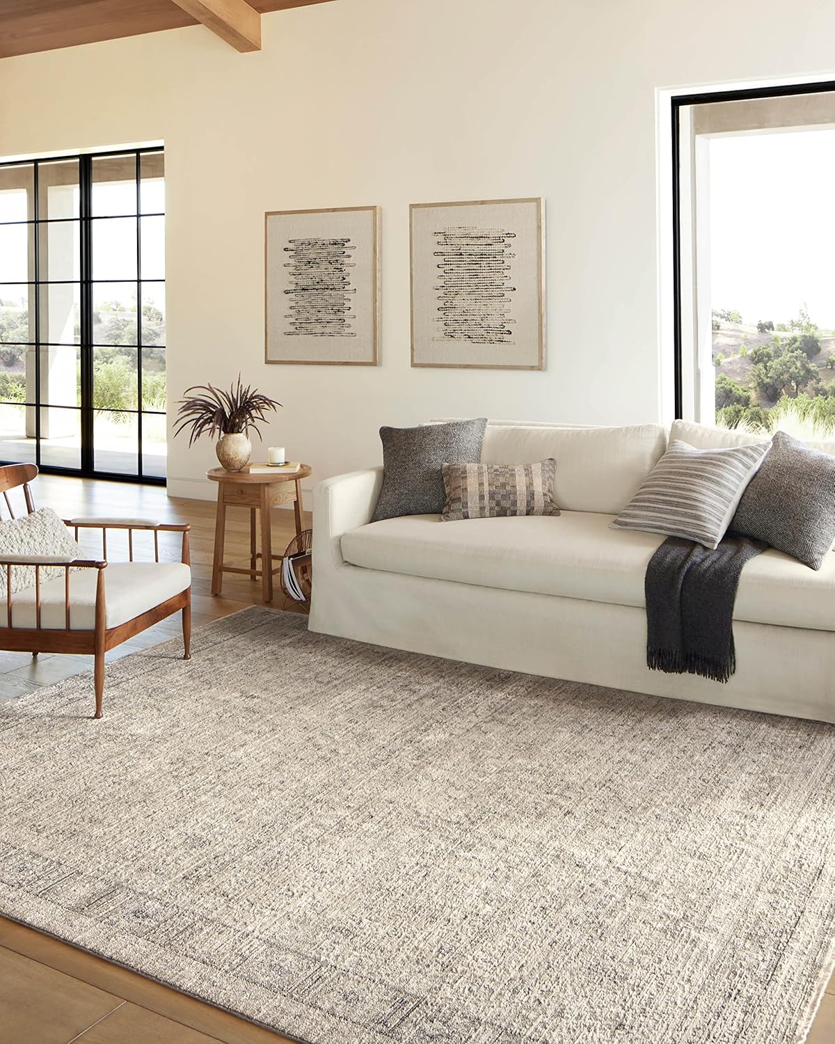 Loloi Amber Lewis Alie Collection ALE-03 Taupe/Dove 5'-3'' x 7'-9'', .13'' Pile Height, Area Rug - Retail $111 - Image 2