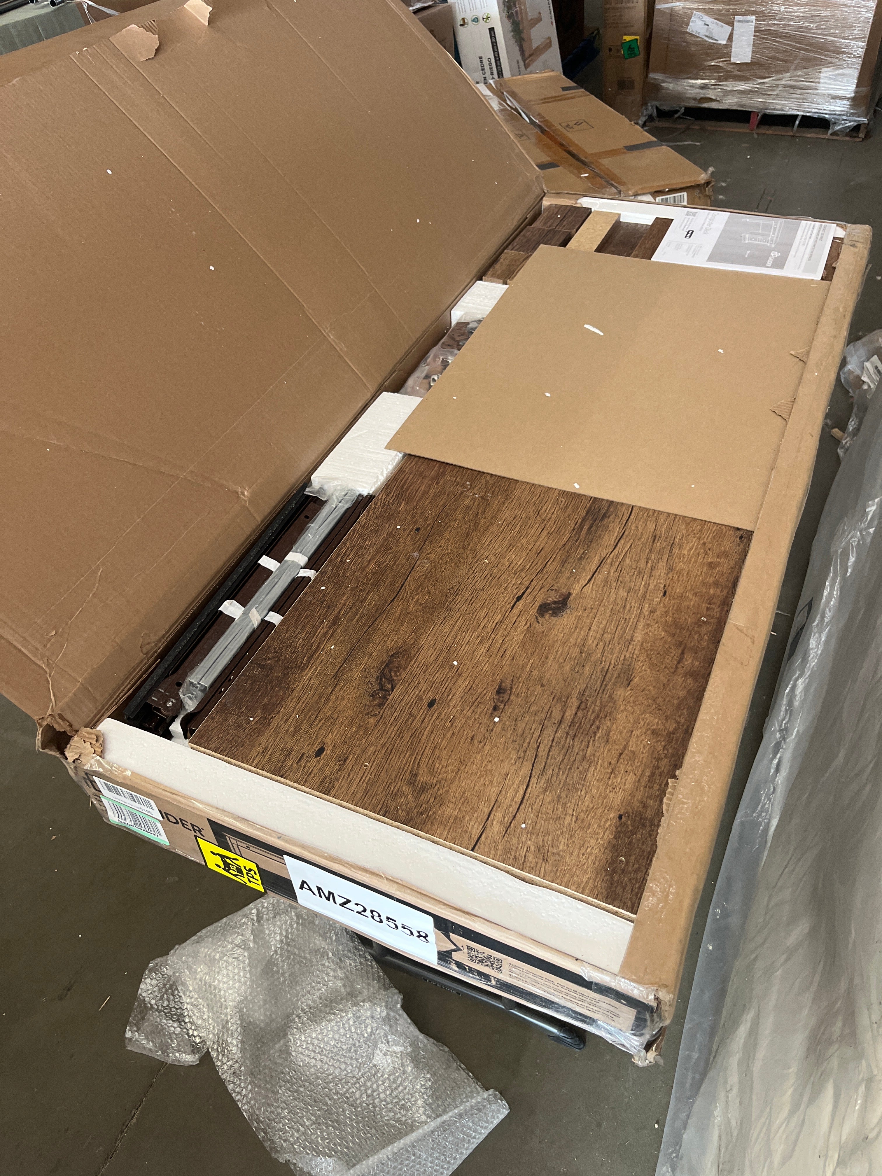NEW - Sauder Palladia Computer Desk with Drawers, Home Office Desk with File Cabinet Storage Drawer, Cable Management, Keyboard Tray, in Vintage Oak finish - Retail $320 - Image 10