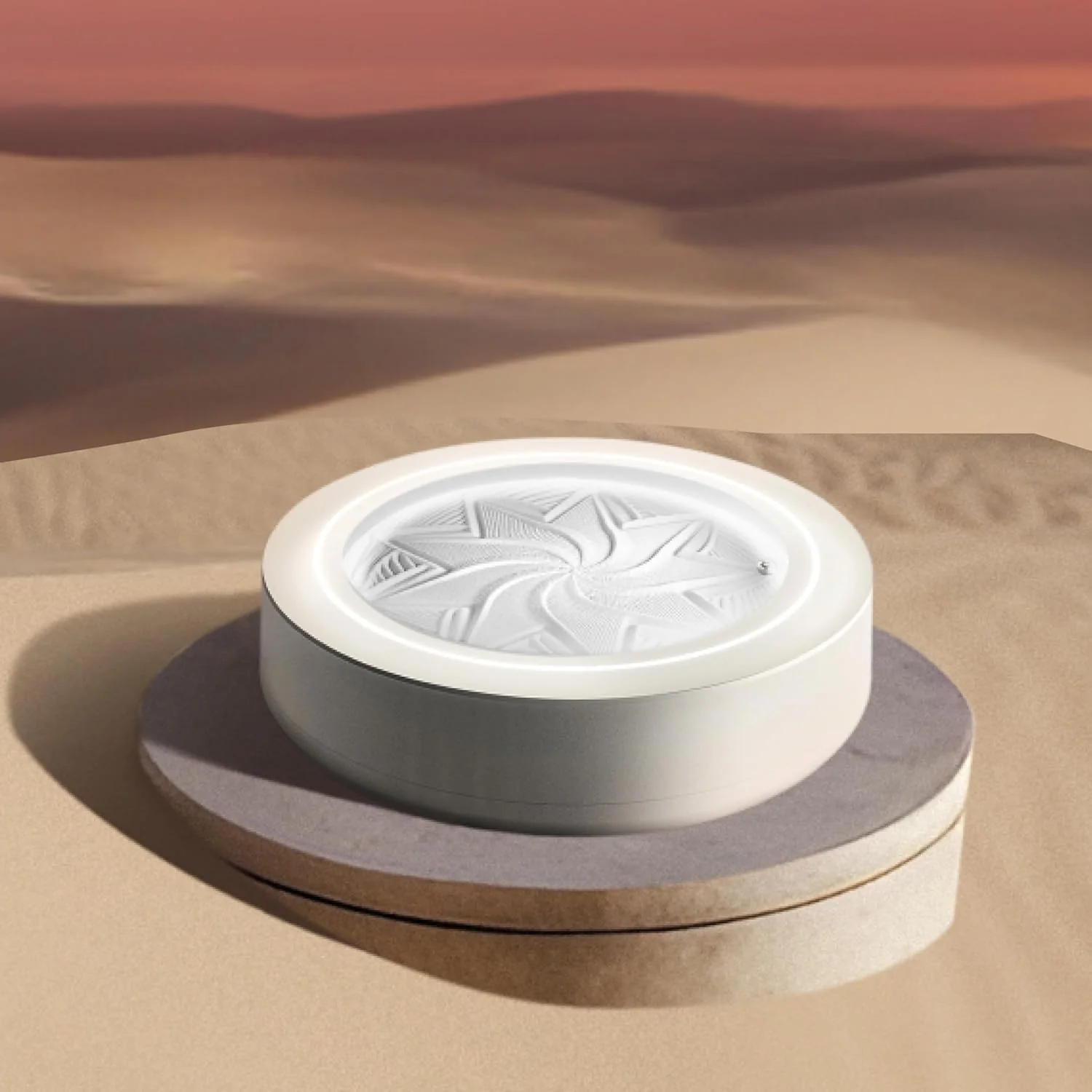 Homedics 11” Drift Sandscape, Compact Size, Zen Garden, Meditation Accessories, Decorative Sandscape, Smart LED Lighting, Wi-Fi Enabled (Cream)