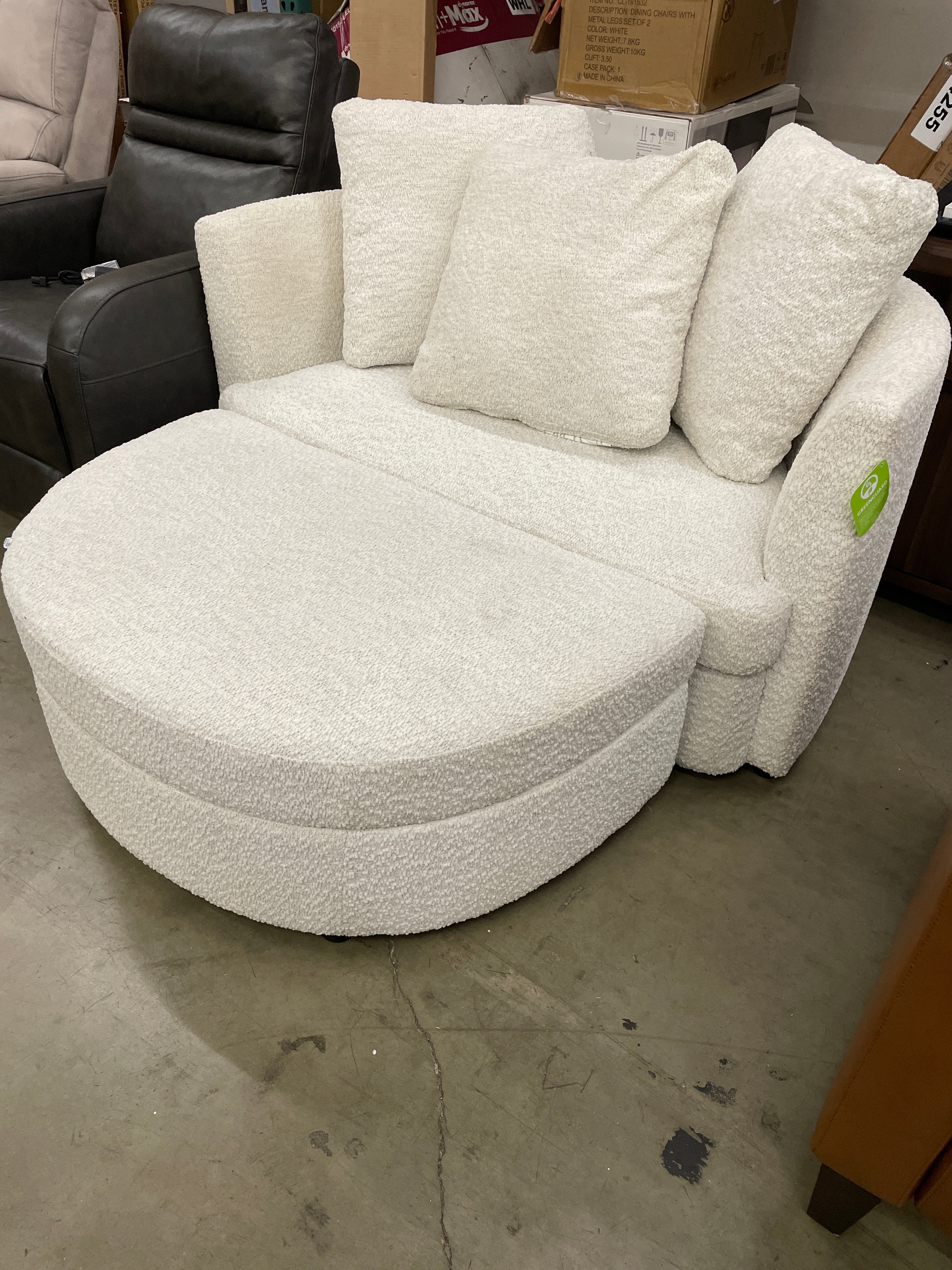 Holley Oversized Fabric Accent Chair with Storage Ottoman - Image 5