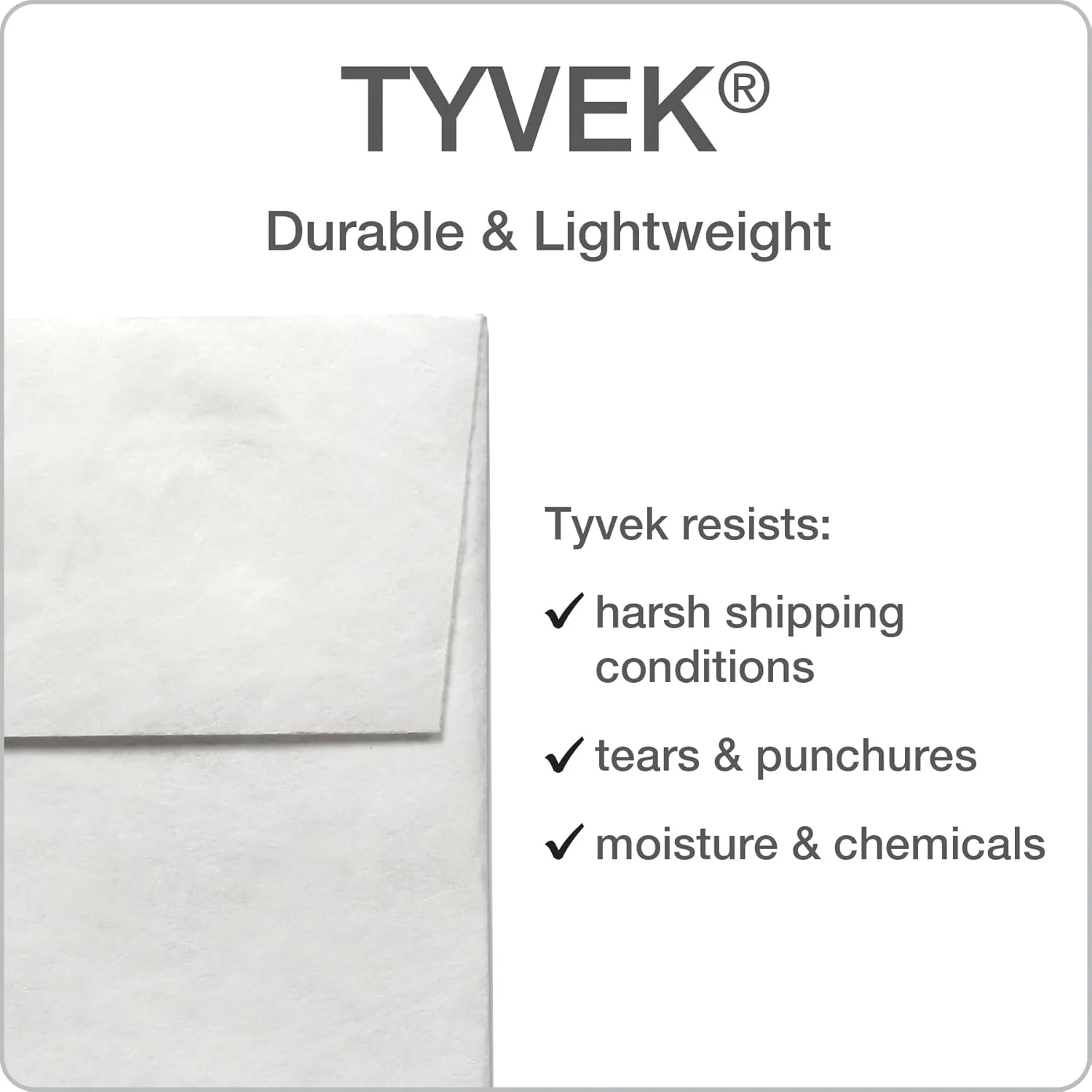 Quality Park Survivor Tyvek Shipping Envelopes, 12" x 15-1/2", Made with Lightweight and Strong DuPont Material, Peel and Seal Closure, White Shipping Envelopes, 100 Per Box (QUAR1790) - Retail $69 - Image 4