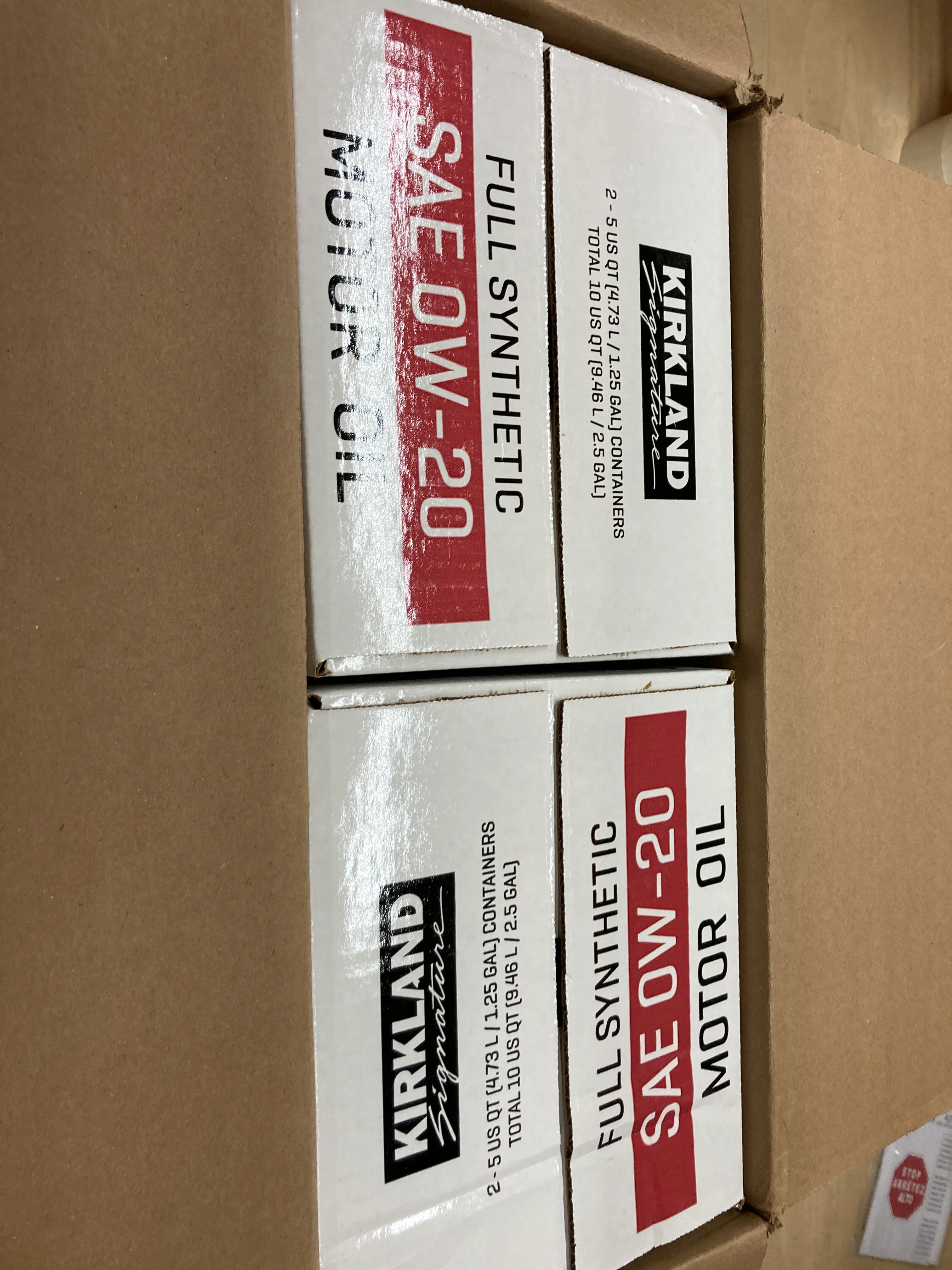 Kirkland Signature 0w-20 Full Synthetic Motor Oil 5-Quart 4-pack - Retail $79 - Image 2