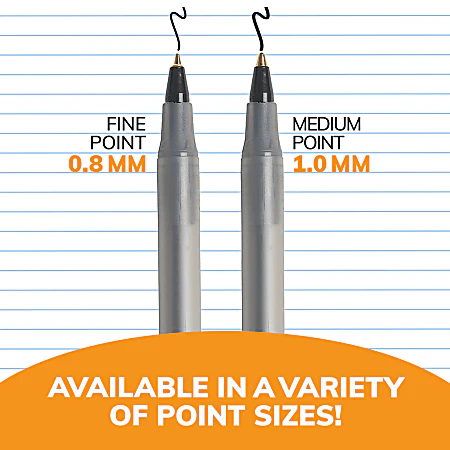 BIC® Round Stic® Ballpoint Pens, Fine Point, 0.8 mm, Translucent Barrel, Black Ink, Pack Of 12 - Retail $4 - Image 2