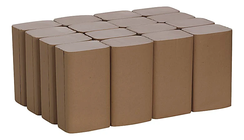 Pacific Blue Basic® 23504 by GP PRO, 1-Ply, S-Fold Paper Towels, 9.25" X 9.9", 100% Recycled, Brown, 250 Sheets per Pack, 16 Packs Per Case - Image 4