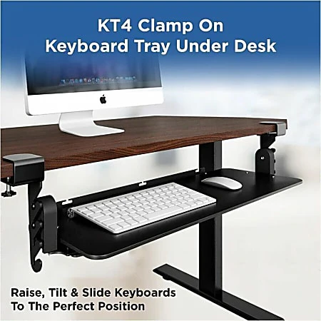 Uncaged Ergonomics KT4 Clamp On Under Desk Computer Keyboard Tray - Retail $70 - Image 2