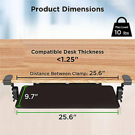 Uncaged Ergonomics KT4 Clamp On Under Desk Computer Keyboard Tray - Retail $70 - Image 4