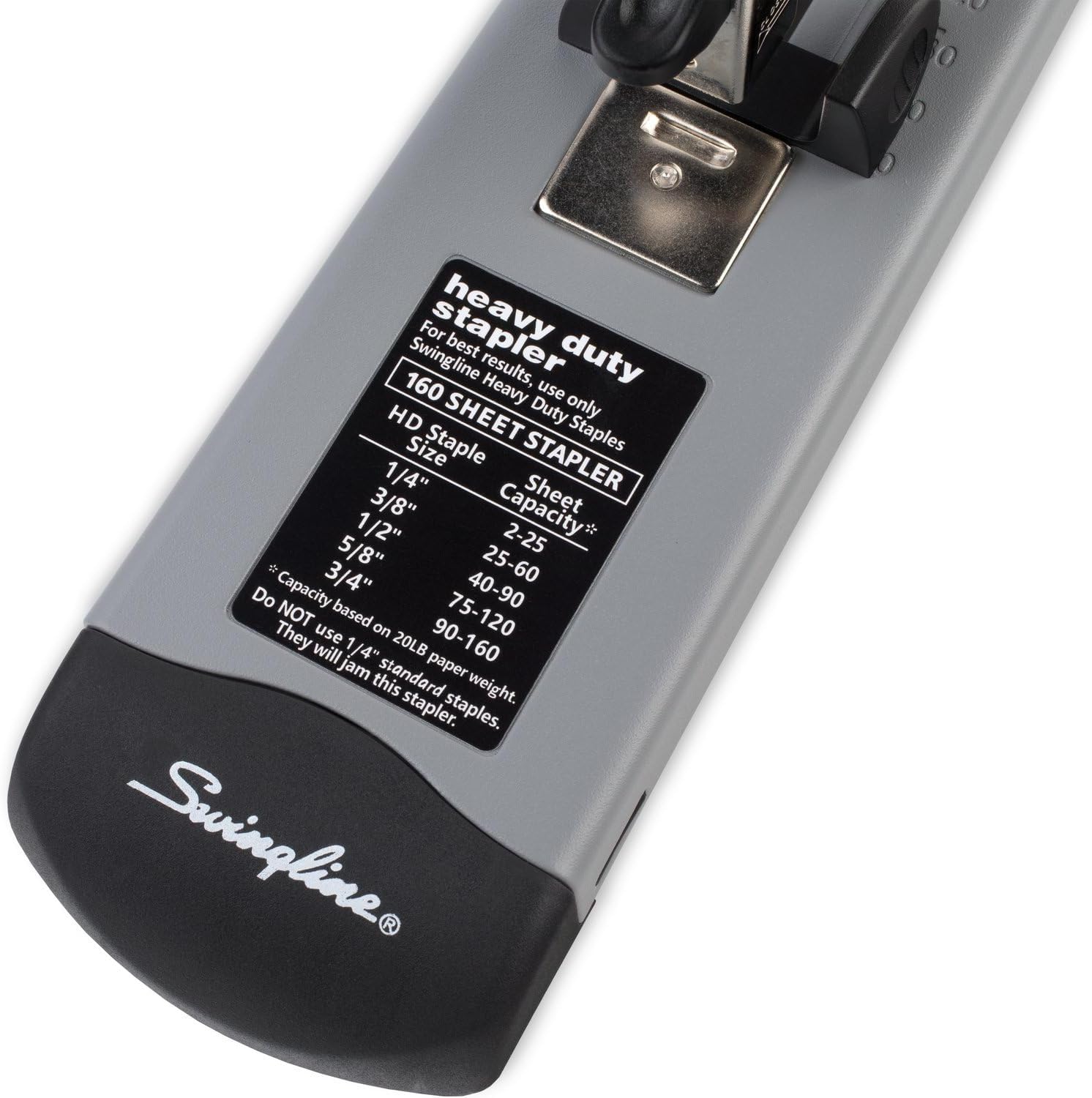 Swingline Heavy Duty Stapler, 160 Sheet Capacity, Jam Free, Metal, Black and Gray (39005) - Retail $34 - Image 4