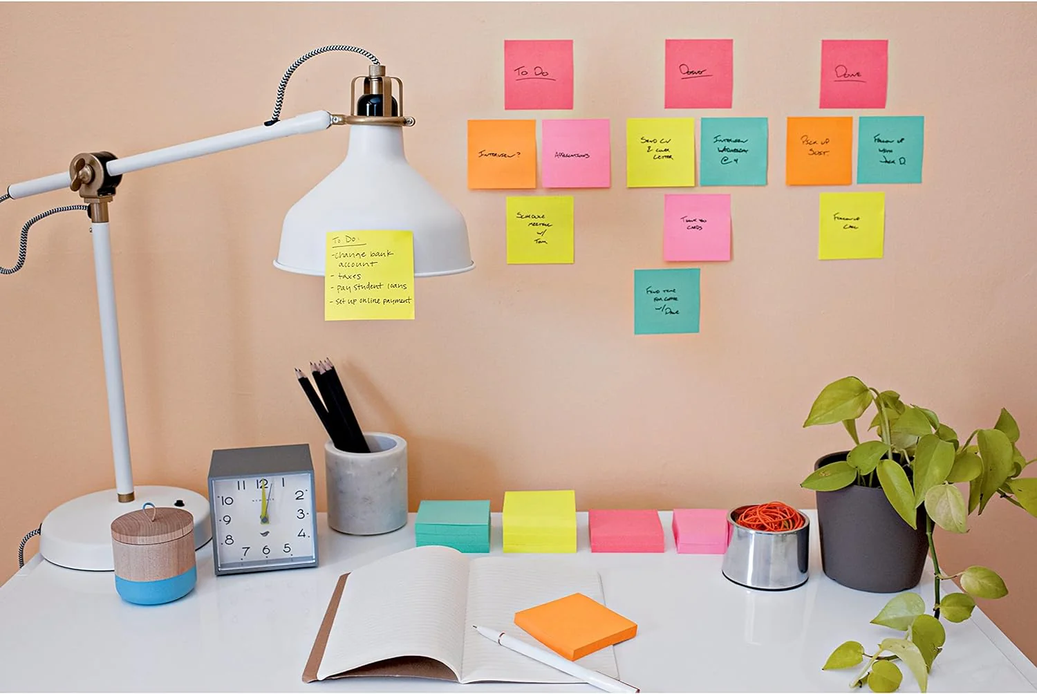 Post-it Super Sticky Notes, 24 Sticky Note Pads, 3 x 3 in., School Supplies, Office Products, Sticky Notes for Vertical Surfaces, Monitors, Walls and Windows, Supernova Neons Collection - Retail $22 - Image 2