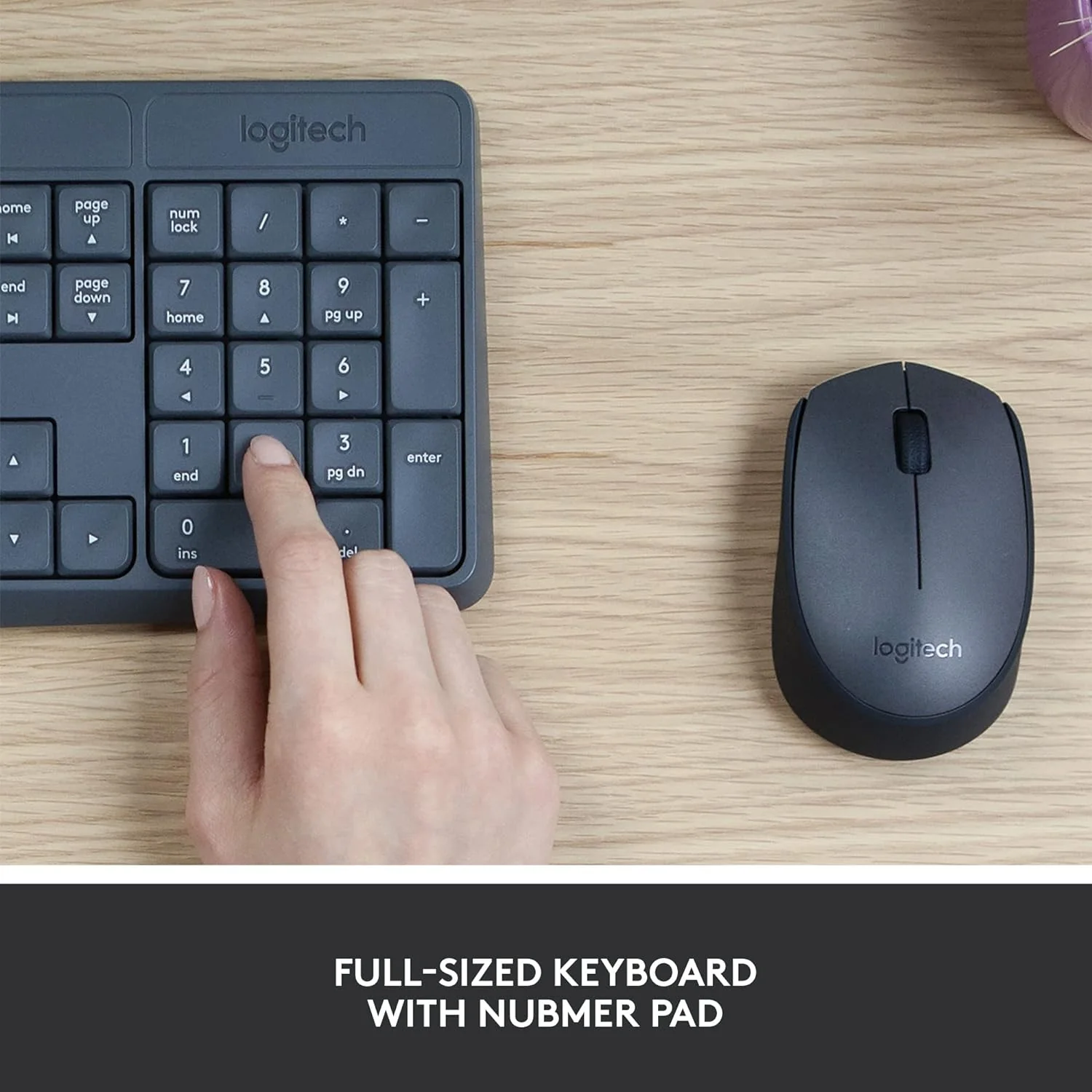 Logitech MK235 Wireless Keyboard and Mouse Combo for Windows, USB Receiver, 15 FN Keys, Long Battery Life, Compatible with PC, Laptop - Image 3