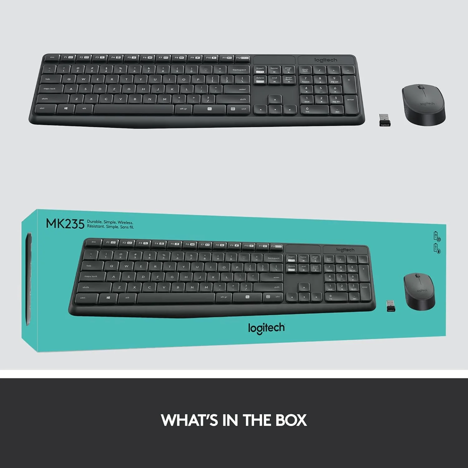 Logitech MK235 Wireless Keyboard and Mouse Combo for Windows, USB Receiver, 15 FN Keys, Long Battery Life, Compatible with PC, Laptop - Image 7