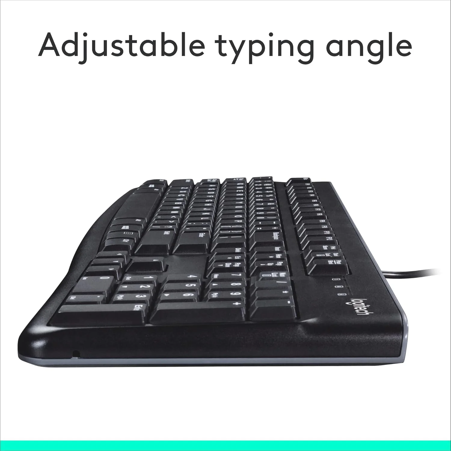 Logitech K120 Wired Keyboard for Windows, Plug and Play, Full-Size, Spill-Resistant, Curved Space Bar, Compatible with PC, Laptop - Black - Image 6