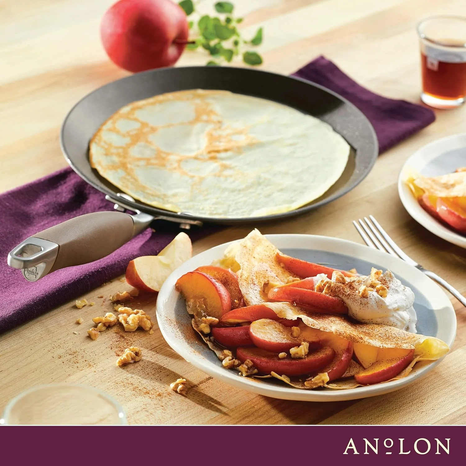 Anolon Advanced Home Hard Anodized Nonstick Crepe Pan, 9.5 Inch, Bronze - Image 2