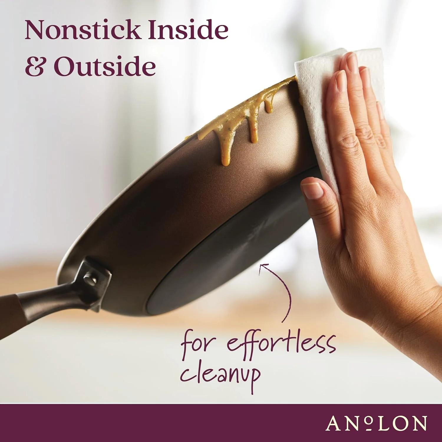 Anolon Advanced Home Hard Anodized Nonstick Crepe Pan, 9.5 Inch, Bronze - Image 4