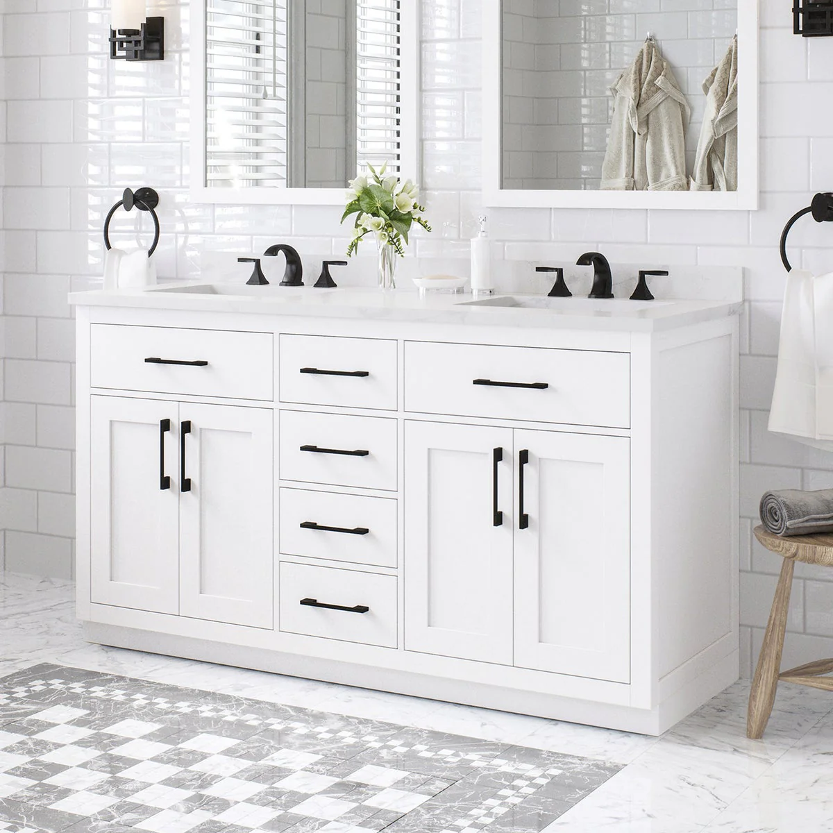 OVE Decors Alonso Bath Vanity in White 60" - Image 2
