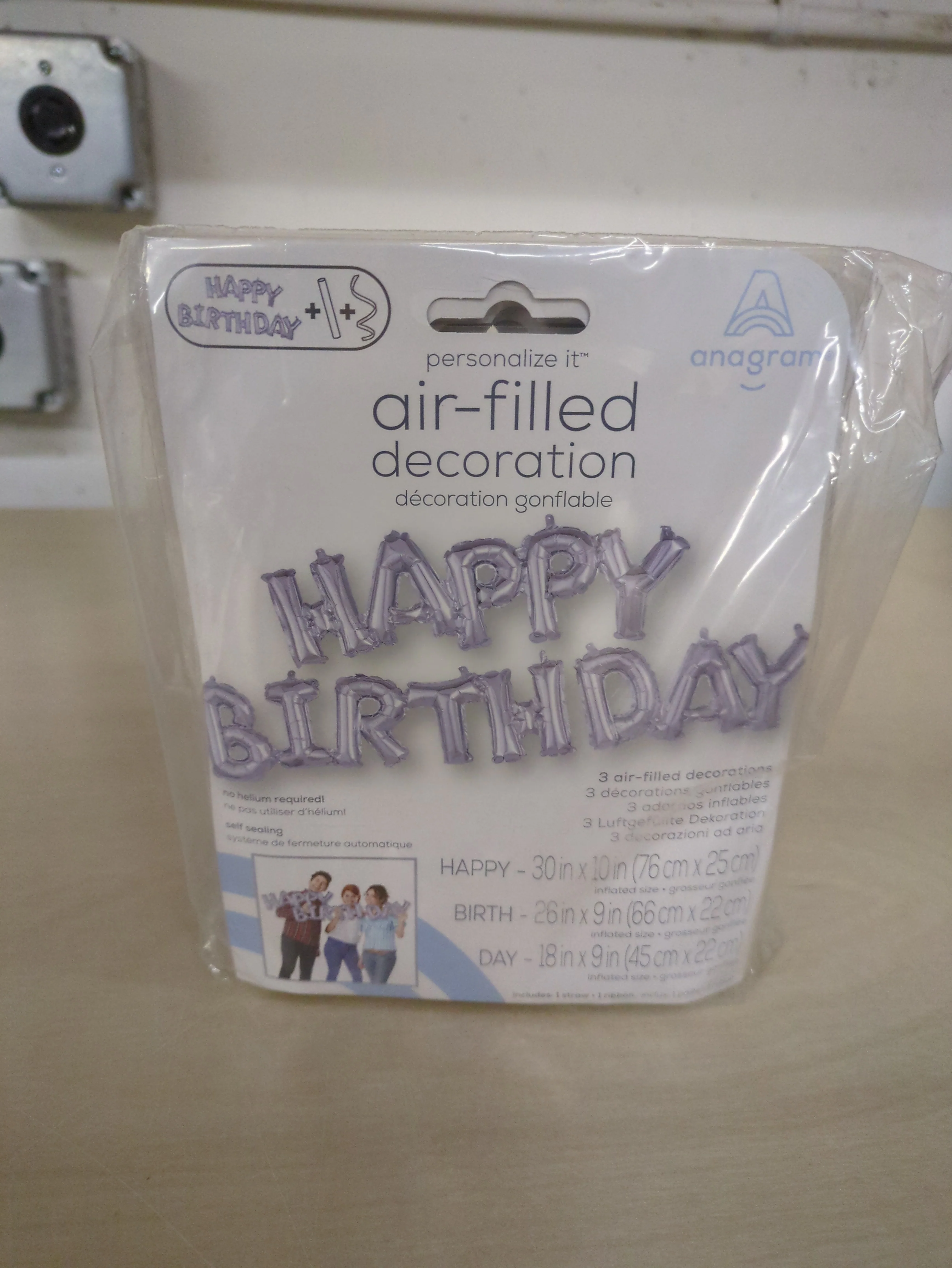 Amscan Happy Birthday Foil Balloon, Silver - Image 2