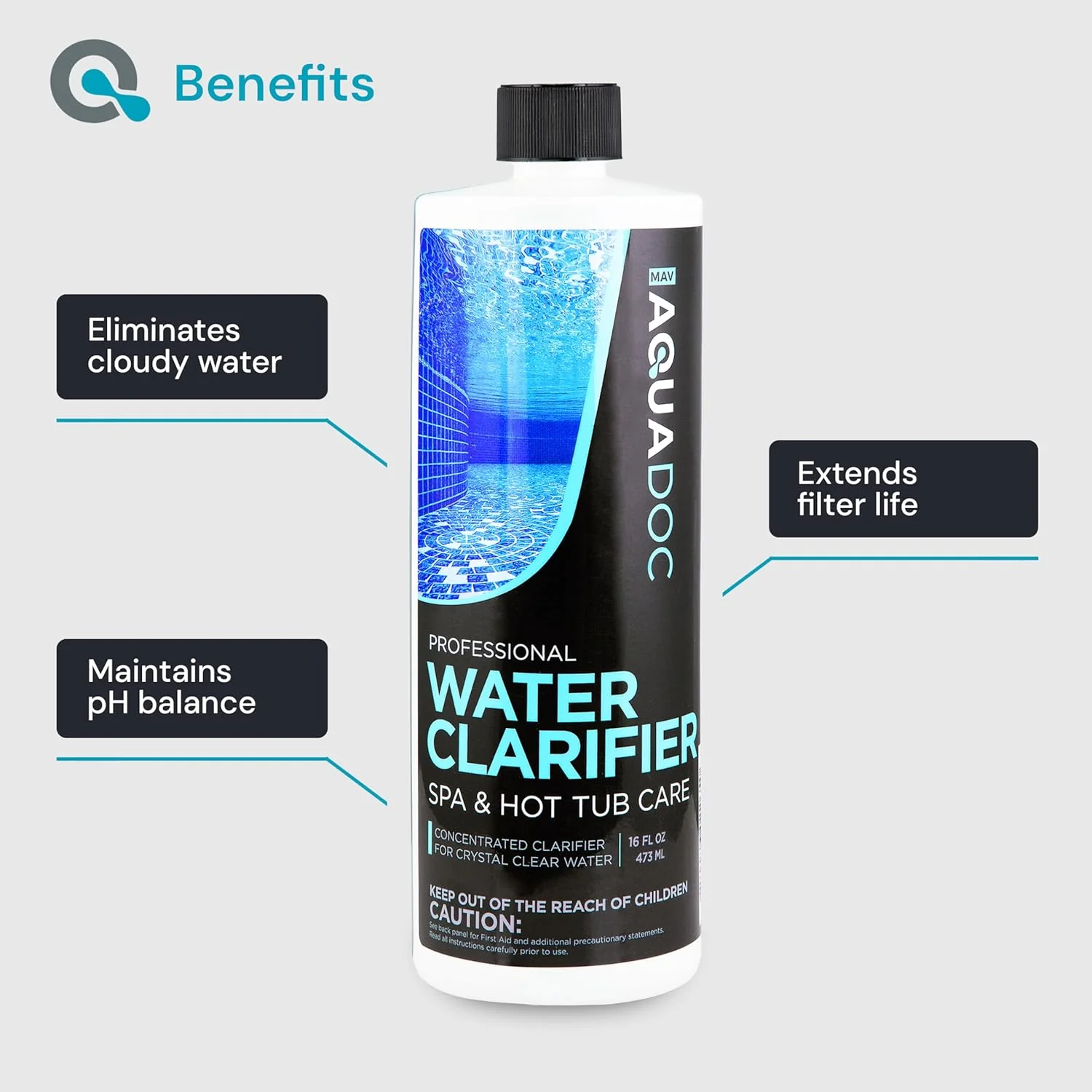 Spa Clarifier & Hot Tub Clarifier for Fast Acting Cloudy Water Treatment, The Spa Clarifier Hot Tub Owners Love, Use Our Hot Tub Water Clarifier to Keep Your Spa Clear & Balanced - MAV AquaDoc 16oz - Image 3