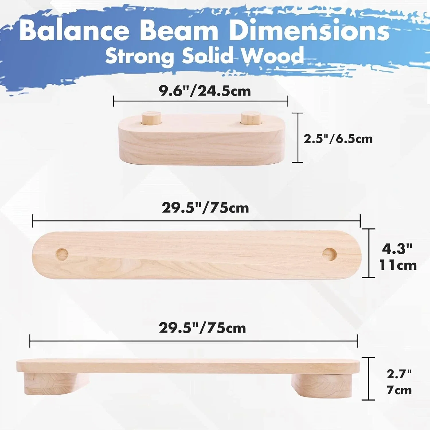 Autirinee Balance Beam, Stepping Stones for Kids, Montessori Toy W/Case Gynastic - Image 2