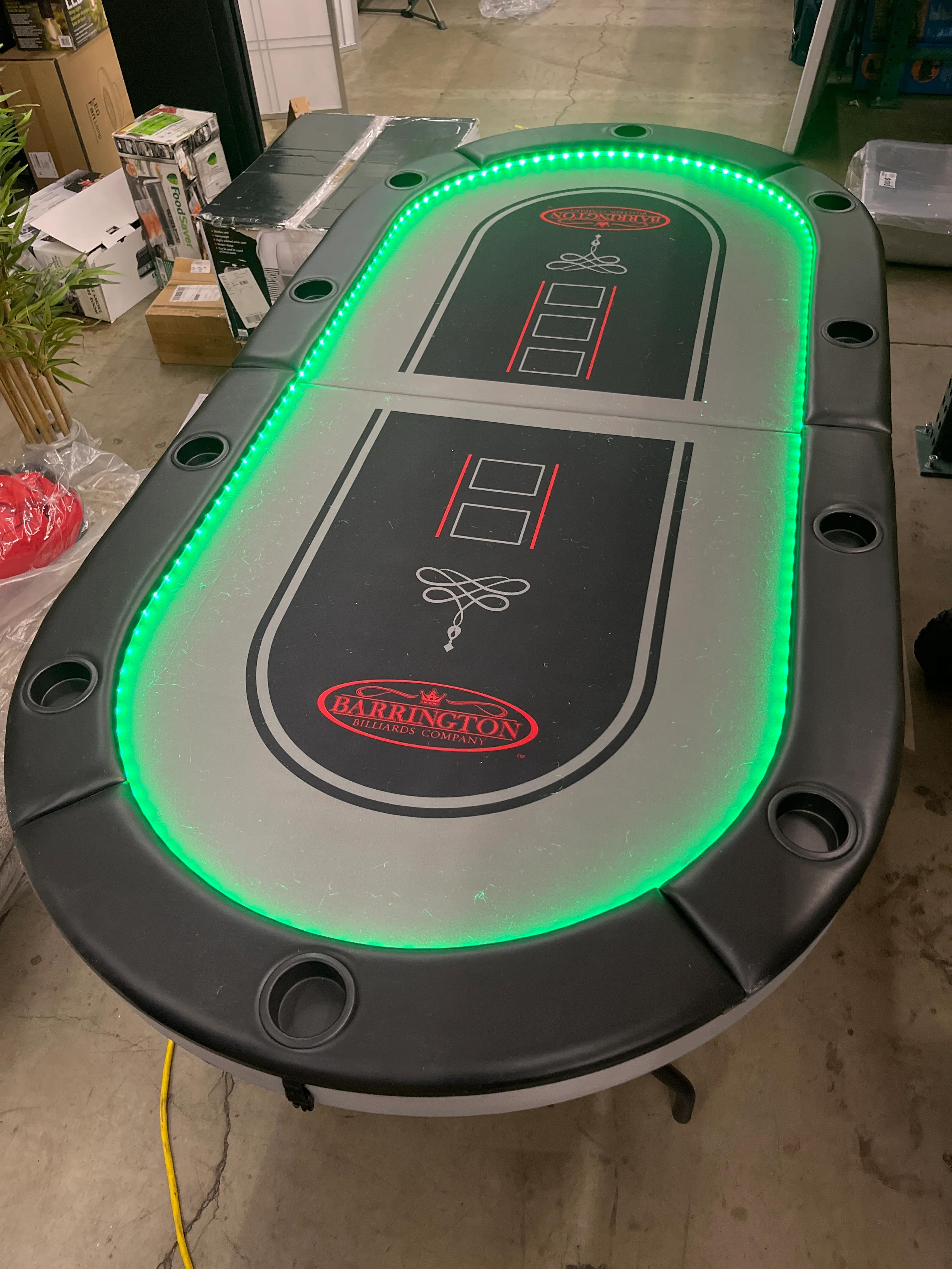 Barrington 10-player Poker Table with LED Lights - Retail $329 - Image 5