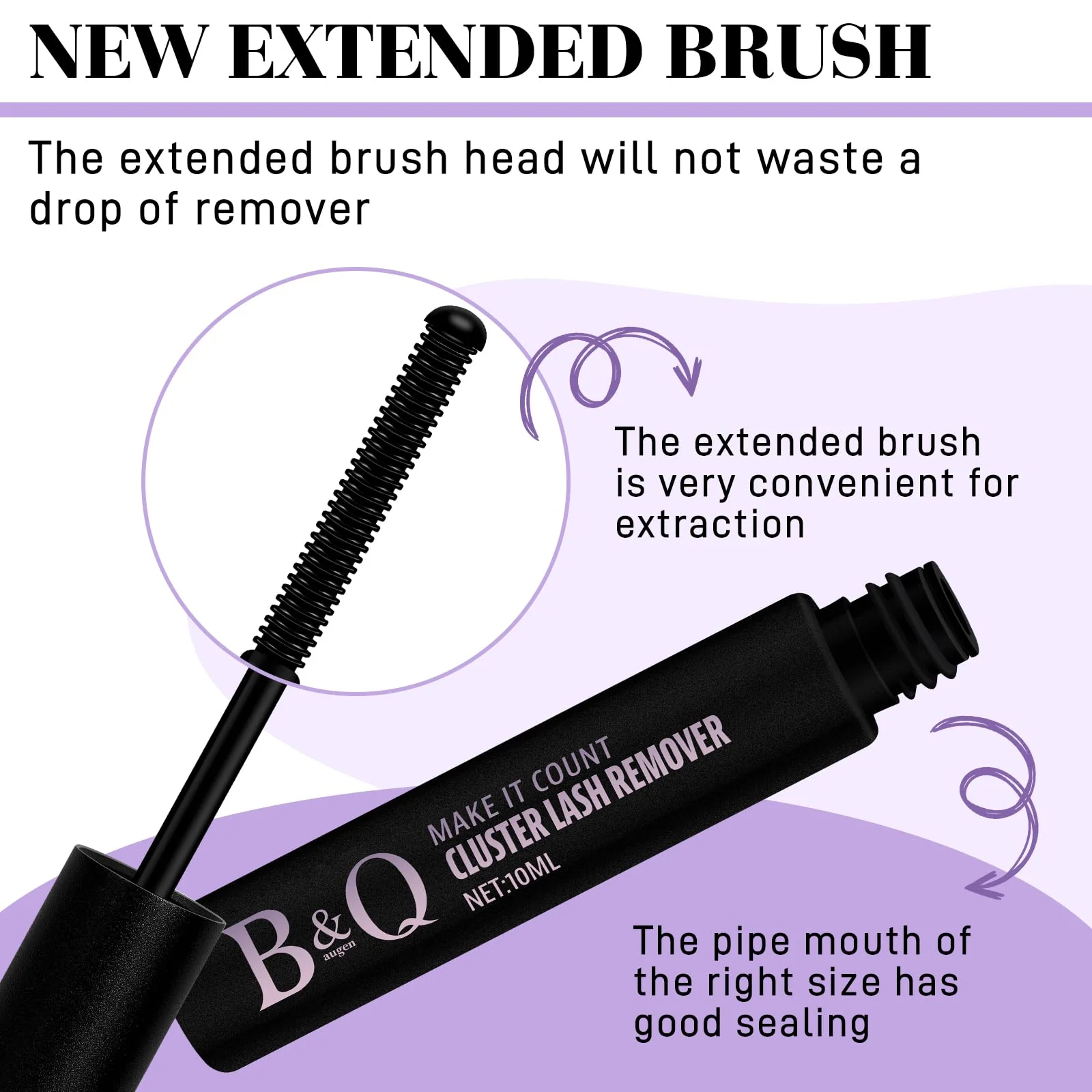 B&Qaugen B&Q Lash Remover for Lash Clusters 10 ML Lash Cluster Remover Cluster Lash Remover Cluster Lash Bond Remover Lash Adhesive Remover Lash Glue Remover Lash Bond and Seal Remover(Remover-10ML) - Image 4