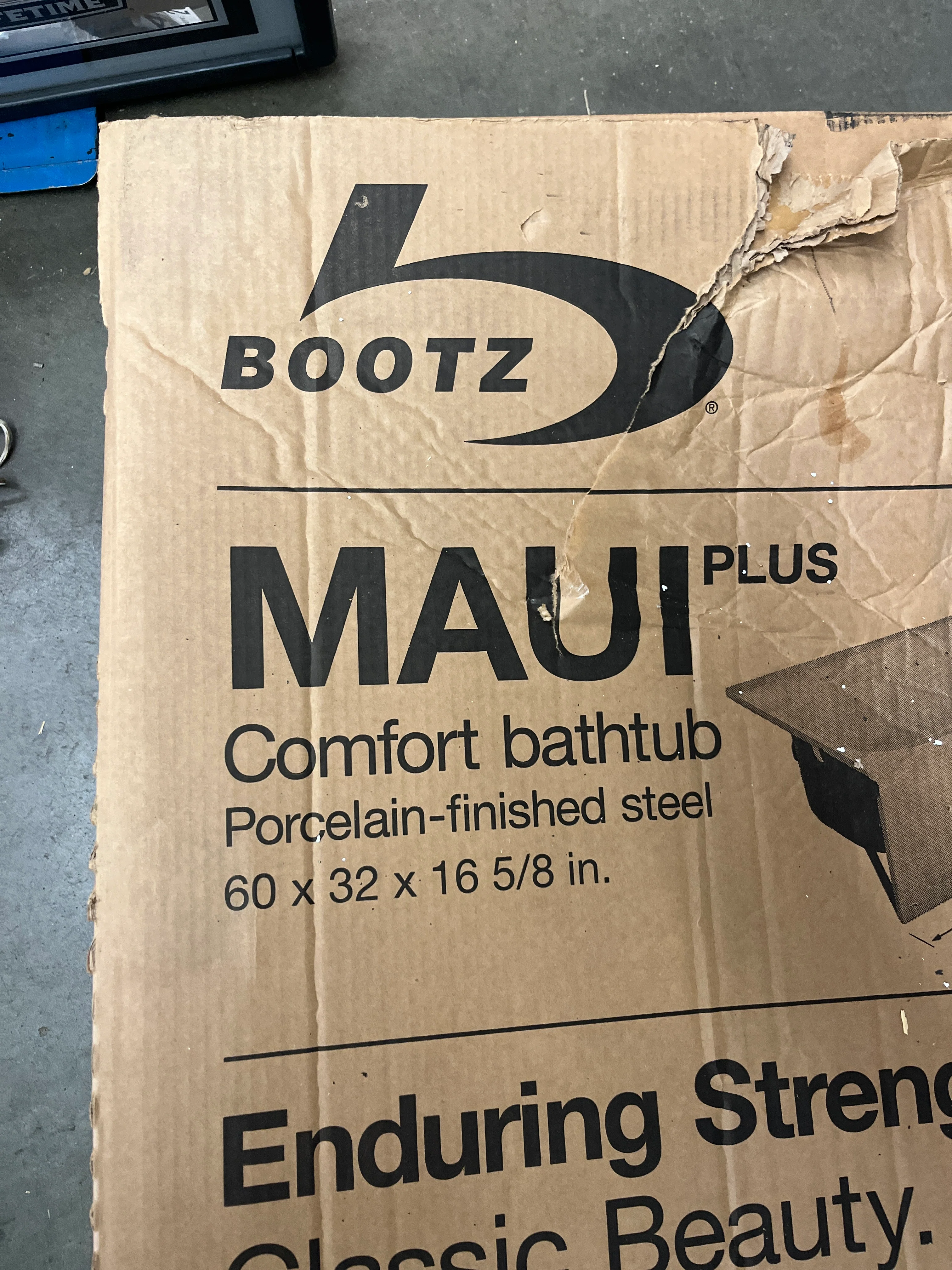 Bootz Industries - Maui Plus 60 in. x 32 in. Soaking Bathtub with Left Drain in White - Retail $384 - Image 2