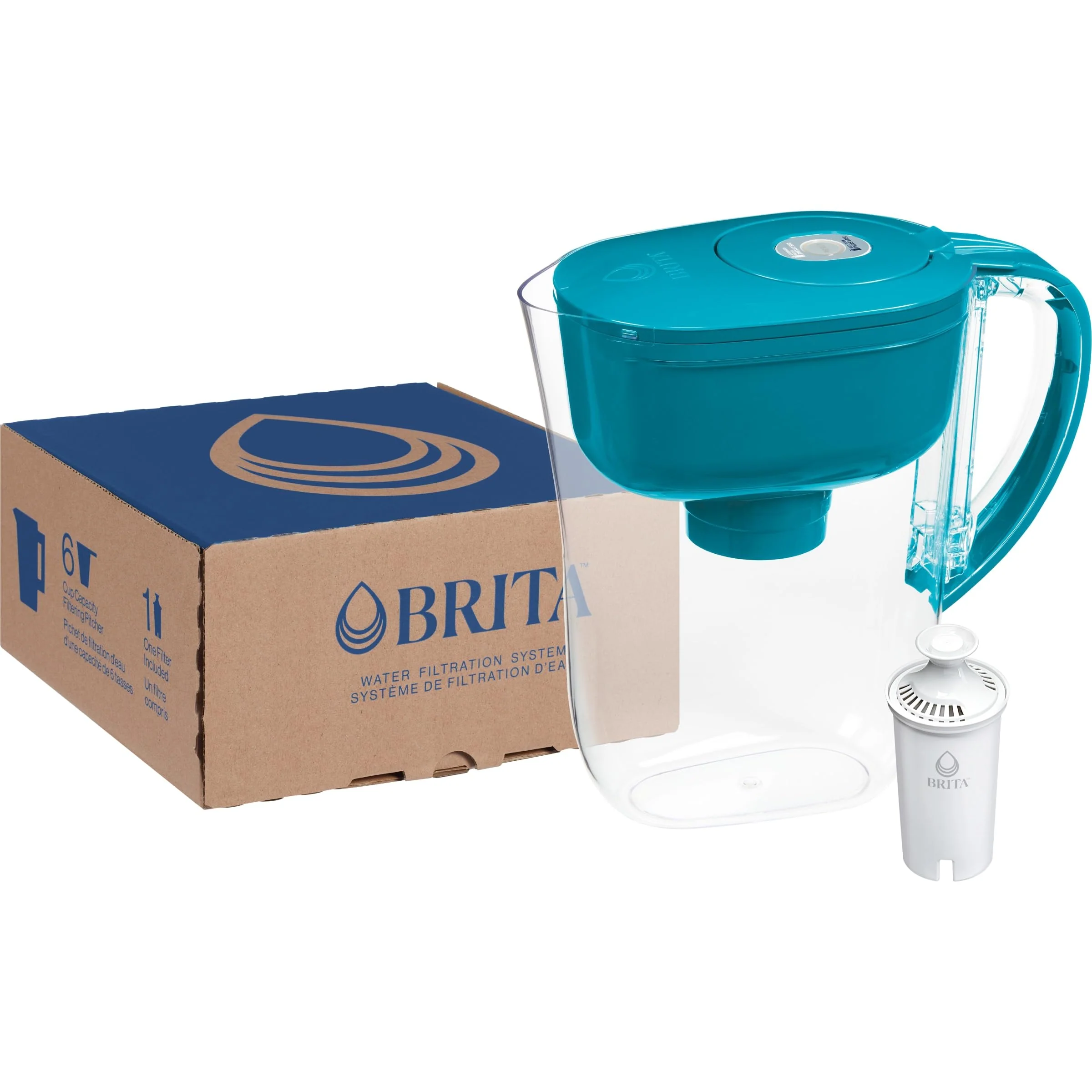 NEW - Brita Water Filter Pitcher for Tap and Drinking Water with 1 Standard Filter, Lasts 2 Months, 6-Cup Capacity, BPA Free, Turquoise - Image 14