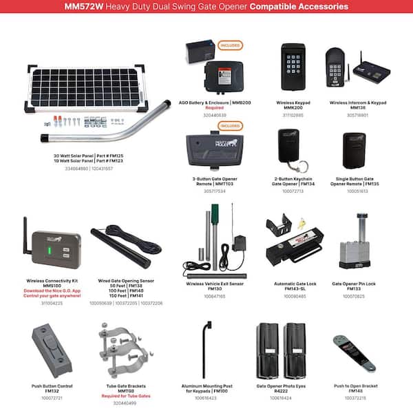 NEW - Mighty Mule Heavy Duty Dual Swing Automatic Gate Opener with Battery, up to 850 lb. per - Image 5