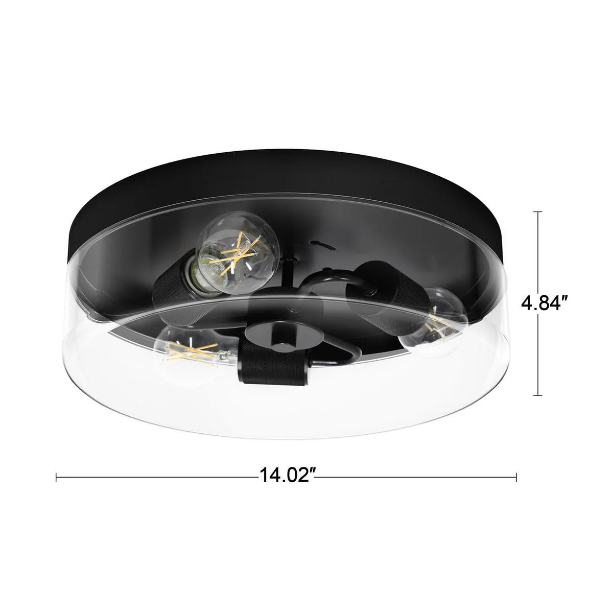 NEW - 2 Energetic Lighting Retro-hybrid Flush Mount In Black - Image 2