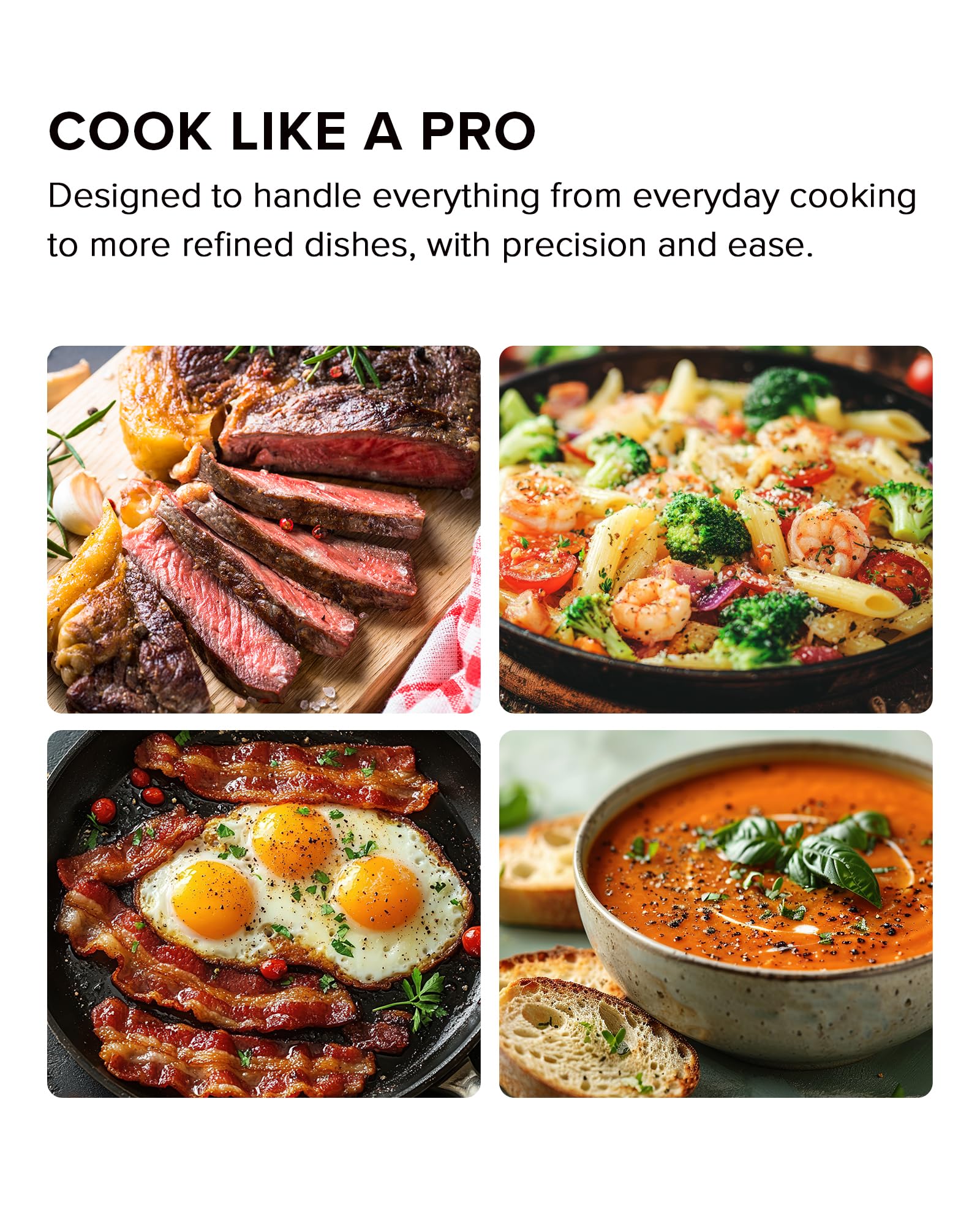Nuwave PIC Double Portable Induction Cooktop, 900W/1500W/1800W Options, Two 8” Heating Zones, 106 Precise Temperatures from 50°F–575°F in 5°F Increments, Shatter-Resistant Ceramic Glass - Image 7