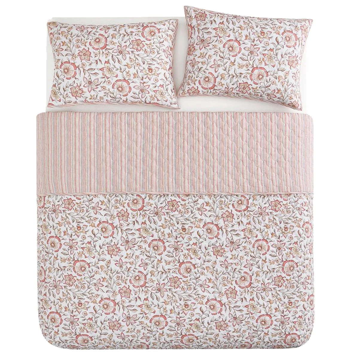 Caro Home 3-piece Cotton Quilt Set, Manda, Queen - Image 4