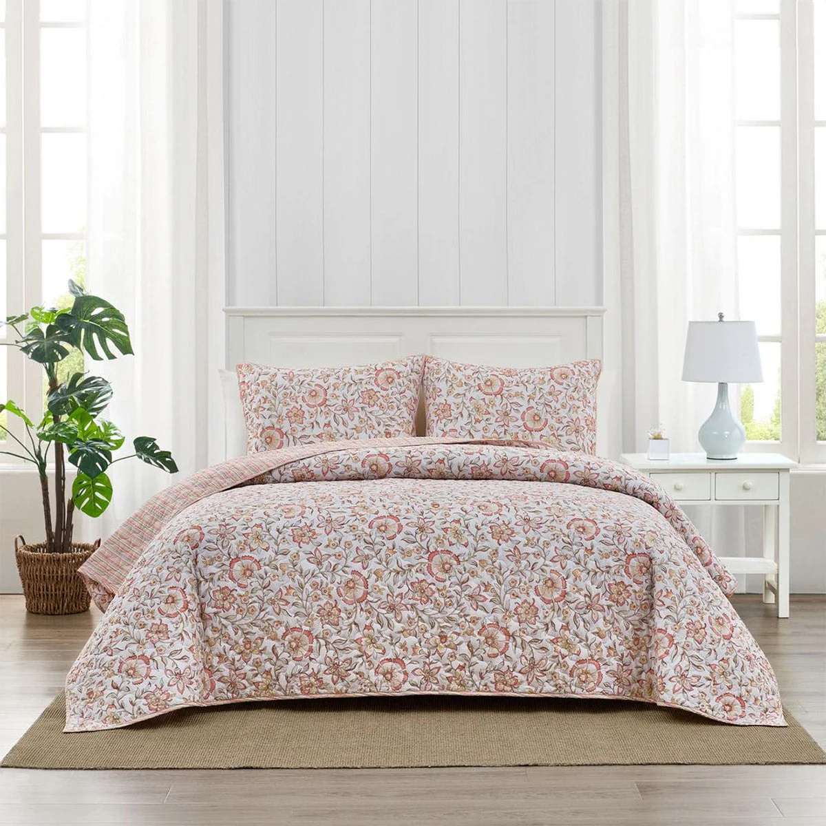 Caro Home 3-piece Cotton Quilt Set, Manda, Queen - Image 8