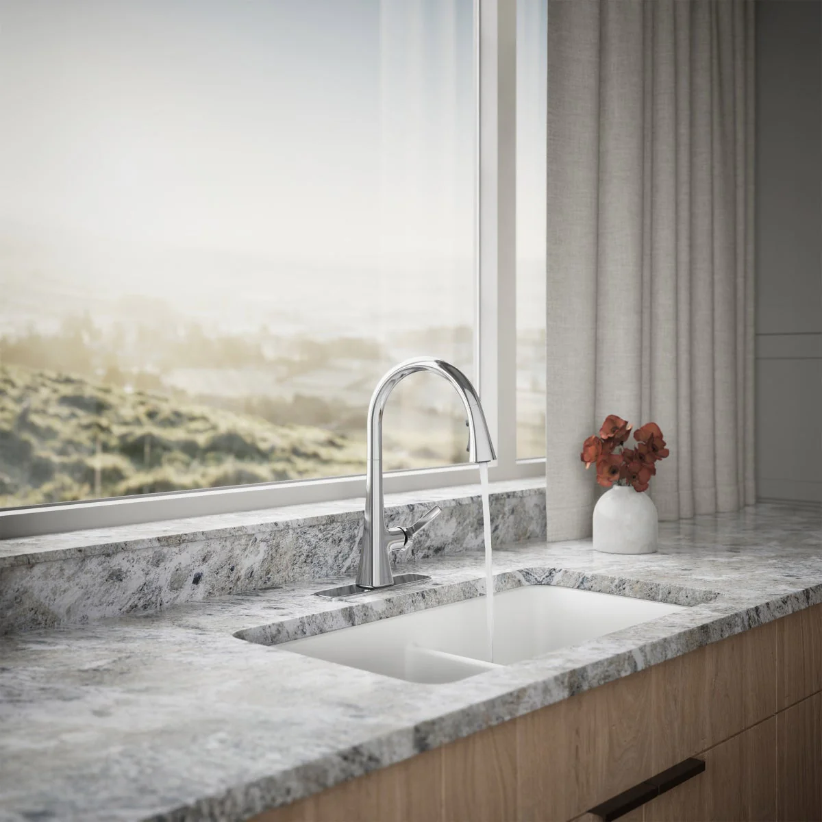 Kohler Guild Pull-down Kitchen Sink Faucet with Three-function Sprayhead - Image 3