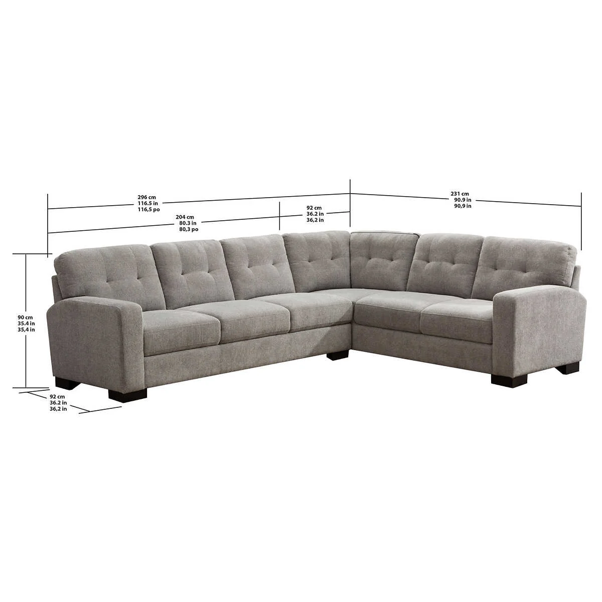 Costco - Annadale Fabric Sectional - Retail $1499 - Image 3