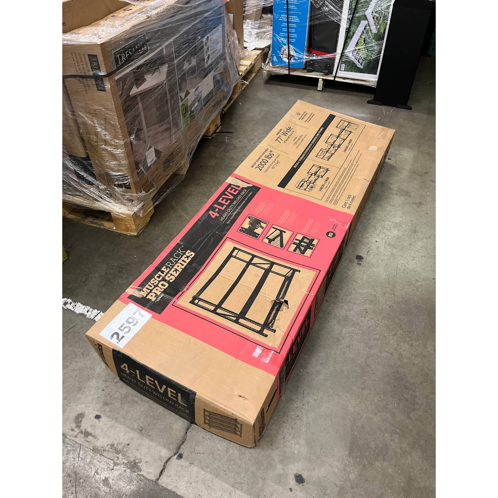 Costco - Edsal 4-Shelf Industrial Storage Shelving Unit, 77"W x 24"D x 72"H, Black - Retail $199 - Image 2