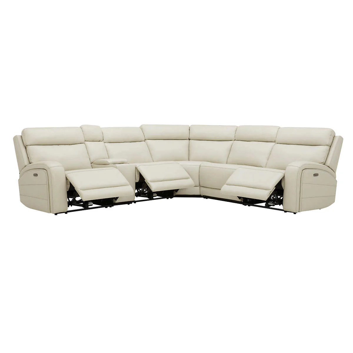 Costco - Gearhart 6-piece Leather Power Reclining Sectional with Power Headrests - Retail $2699 - Image 2