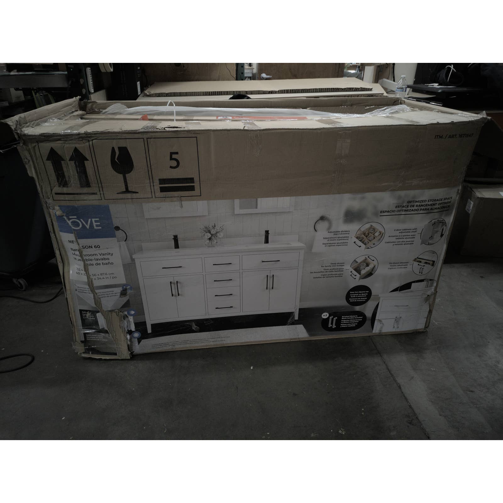 Costco - OVE Decors Nelson 60" Vanity - Retail $799 - Image 3