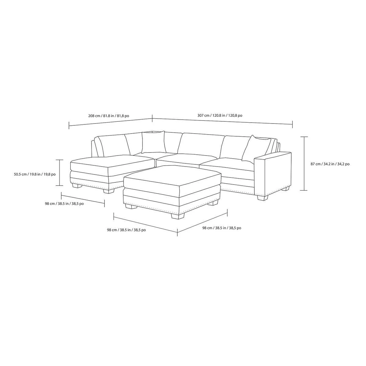 Costco - Penelope Fabric Sectional with Ottoman - Retail $1999 - Image 10