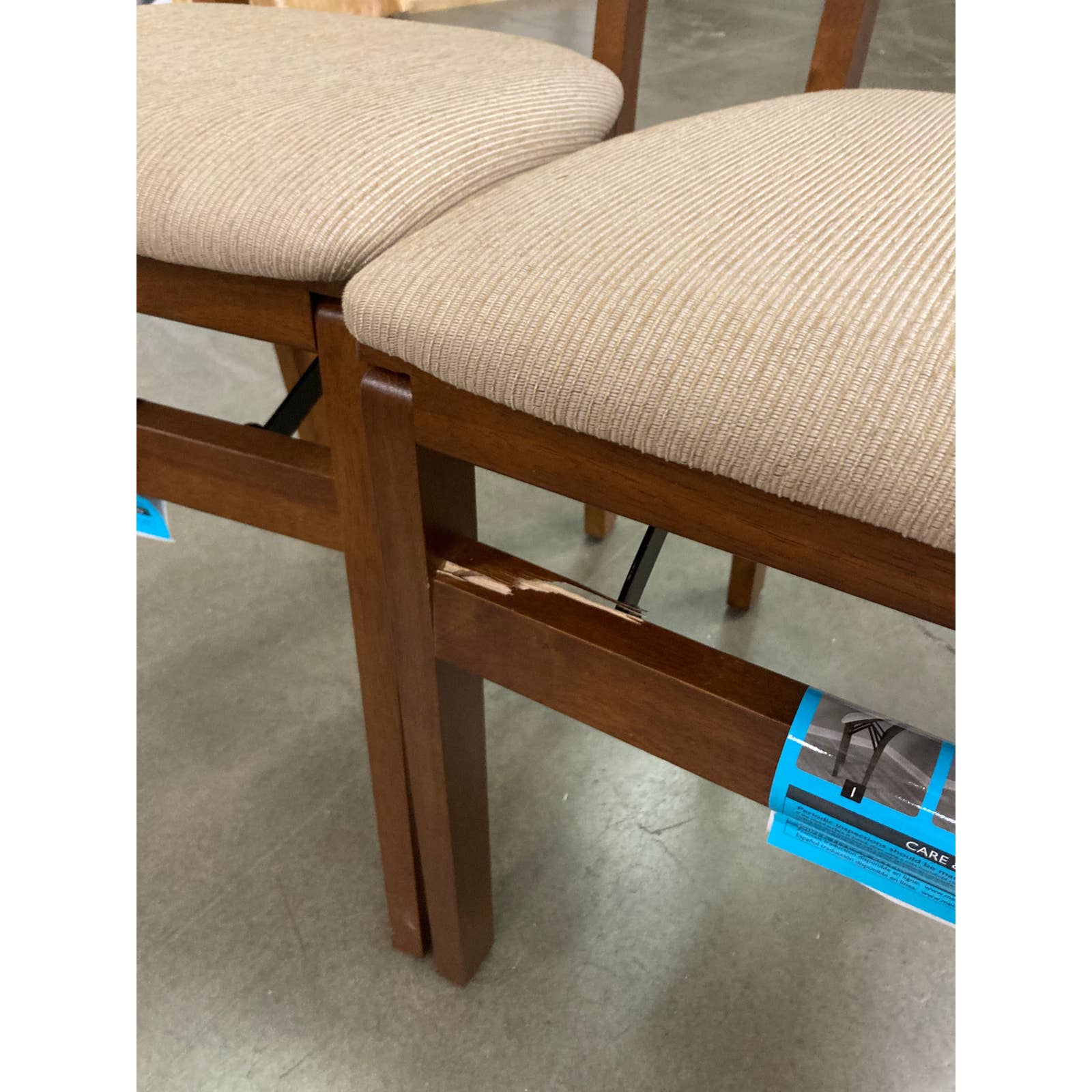 Costco - Stakmore Wood Upholstered Folding Chair, Fruitwood, 2-pack - Retail $99 - Image 5